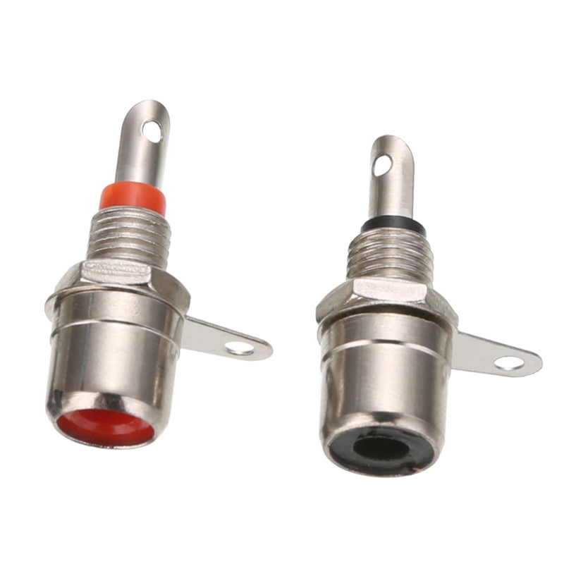 10 stuks Rood + 10 stuks Zwart RCA Panel Mount Connector RCA Vrouwelijke Socket RCA Panel Mount Audio Socket Plug connector Schot Mayitr