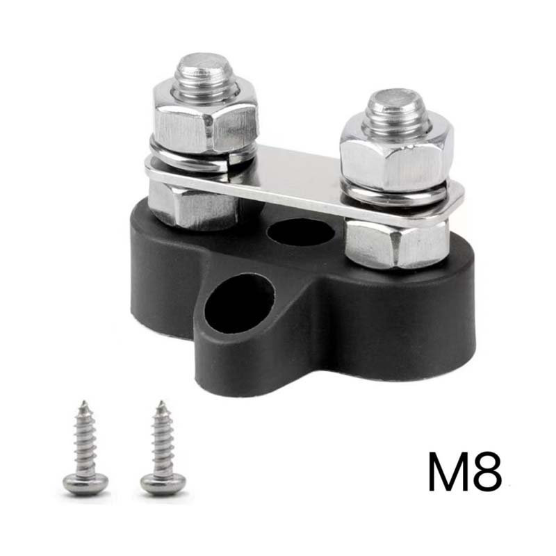 M6 M8 48V Junction Block Bus Bar 5/16" Terminal Block Insulated Dual Heavy Duty Power Distribution Stud Positive Negative RV: MULTI