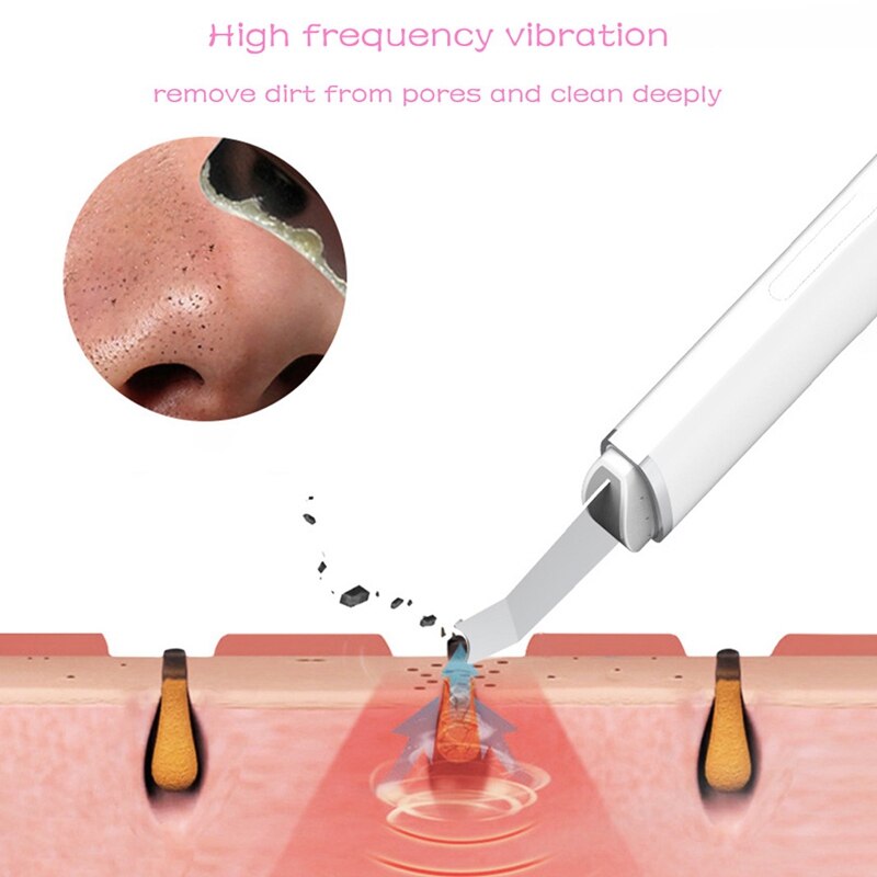 Ultrasonic Skin Scrubber Vibration Face Spatula Blackhead Remover Facial Scrubber Lifting Facial Peeling Device