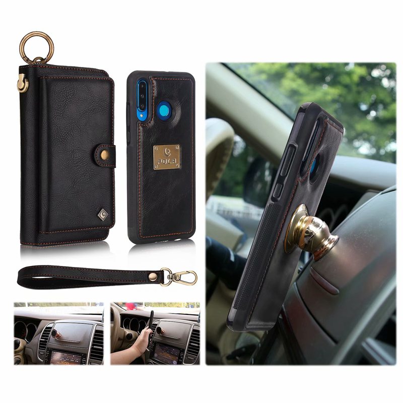 Purse Polsbandje Telefoon Case Voor coque huawei p30 pro lite nova4e Funda Etui Luxe Lederen Beschermende Portemonnee Telefoon Shell Cover tas