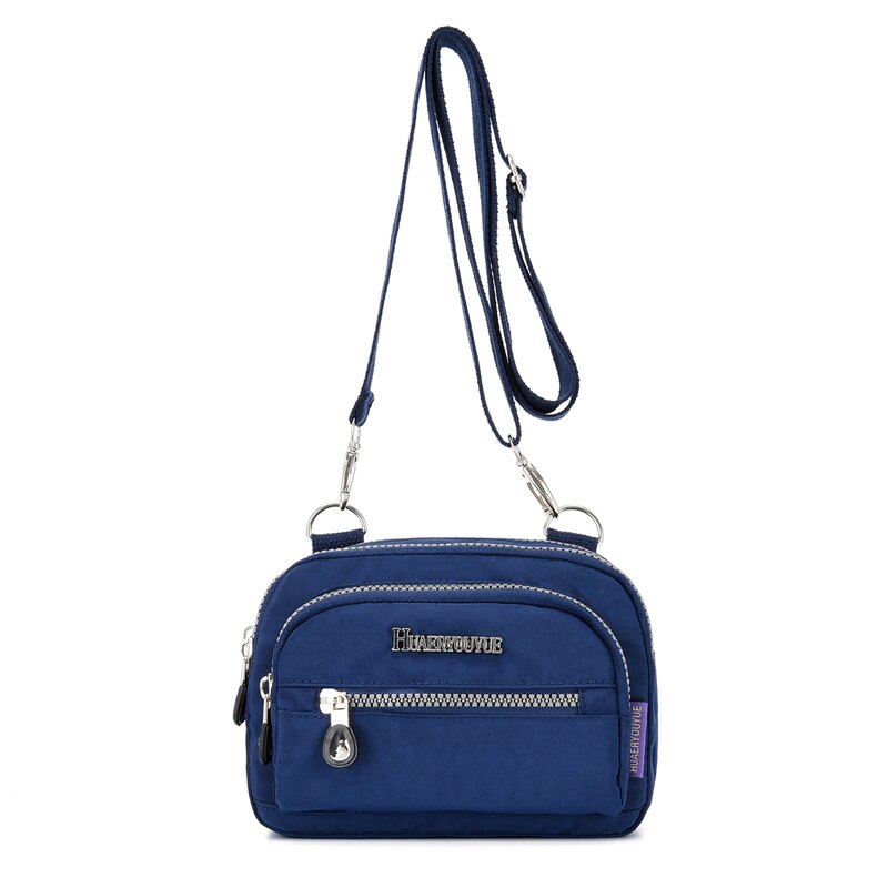 Vrouwen Messenger Bags Kleine Portemonnee Schoudertas Vrouwelijke Waterdichte Nylon Crossbody Tassen Taille Packs Handtassen: Marineblauw