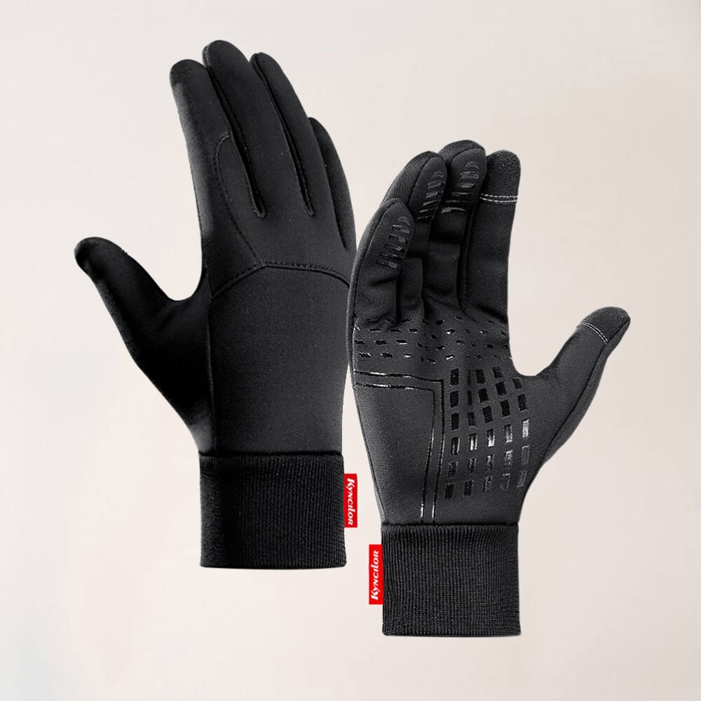 Manoplas cálidas impermeables y a prueba de viento para invierno, antideslizantes, con pantalla táctil, para senderismo y Camping, color negro, 1 par