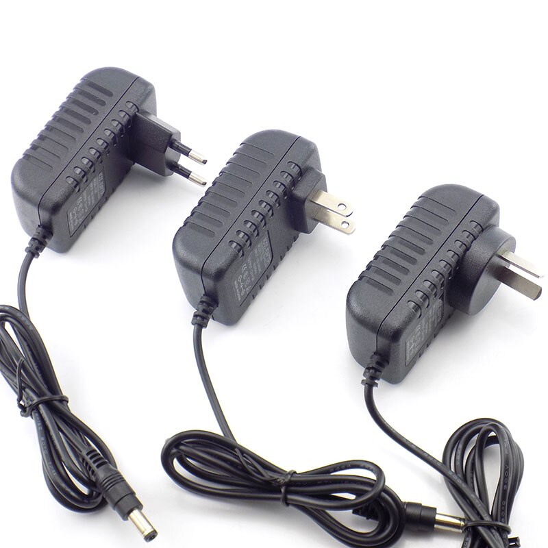 5.5mmX2.5mm Dc Plug Ac Naar Dc Voeding Adapter 12V 2A 100-240V Lader Adapter Voor Cctv led Strip Lamp Us Eu Au Uk Plug H10