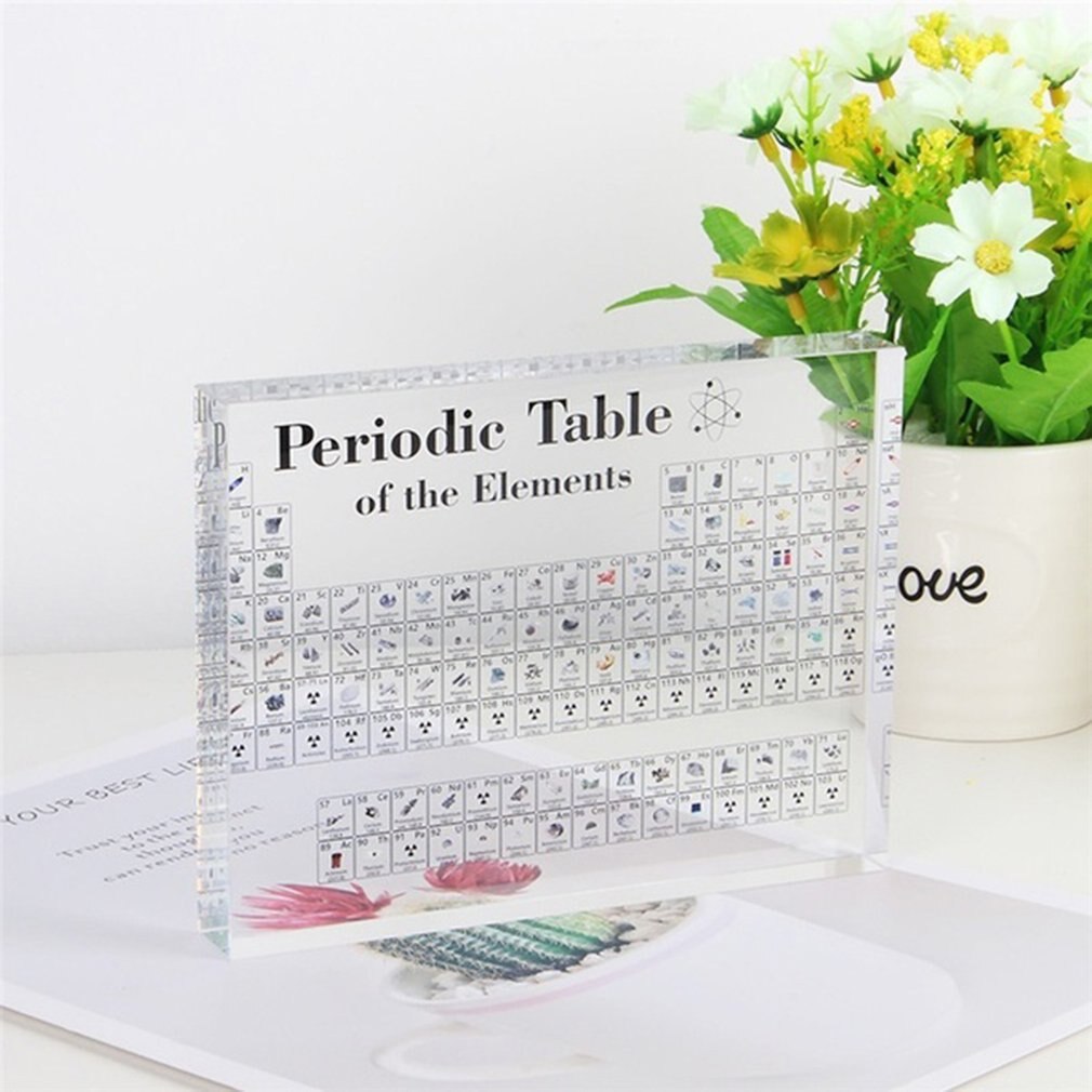 Elements Acrylic Periodic Table Display With Elements Kids Teaching School Day Birthday Chemical Element Display decor