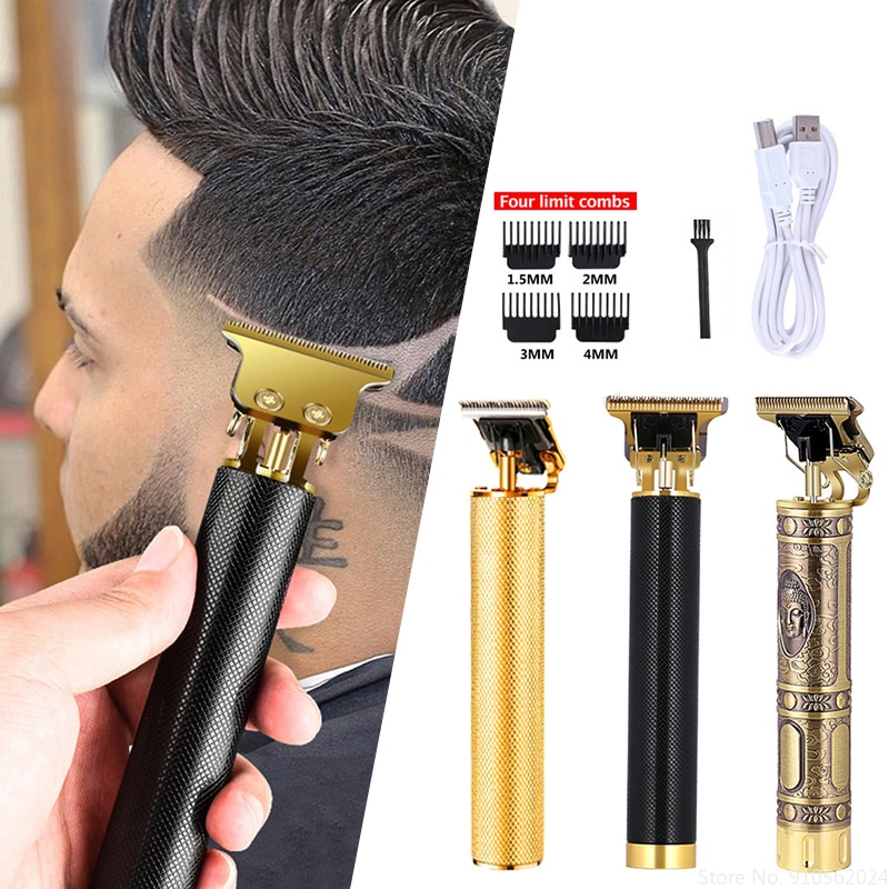 T9 Digital Hair Trimmer Rechargeable Electric Hair Clipper Men's Cordless Haircut Adjustable Ceramic Blade