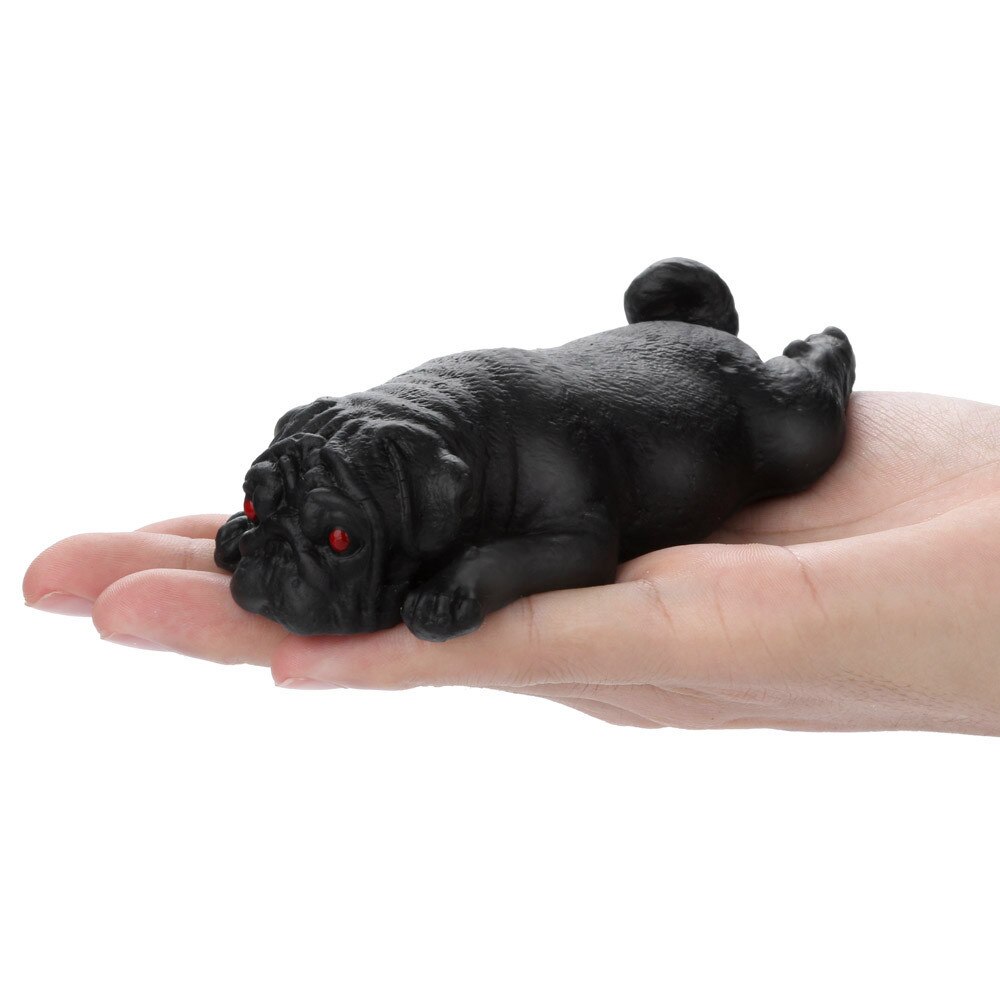 Squishies Mochi Pug Puppy Squeeze Healing Fun Kawaii Stress Reliever Toys Decompression Toys Slow Rising Stress Reliever T: Black