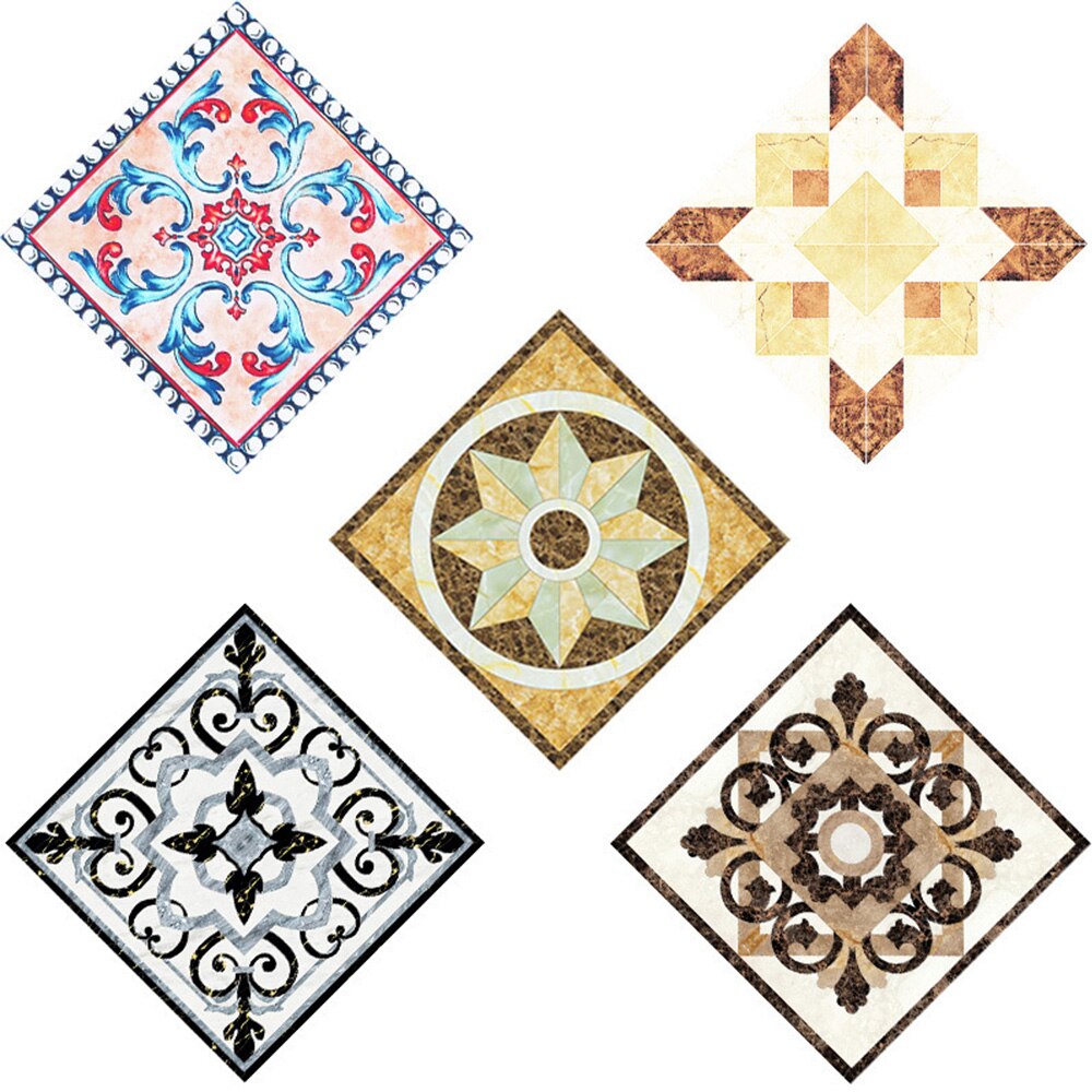 PVC Self Adhesive Ceramic Tile Sticker Waterproof Wall Sticker Art Diagonal Floor Stickers Kitchen House Decoration