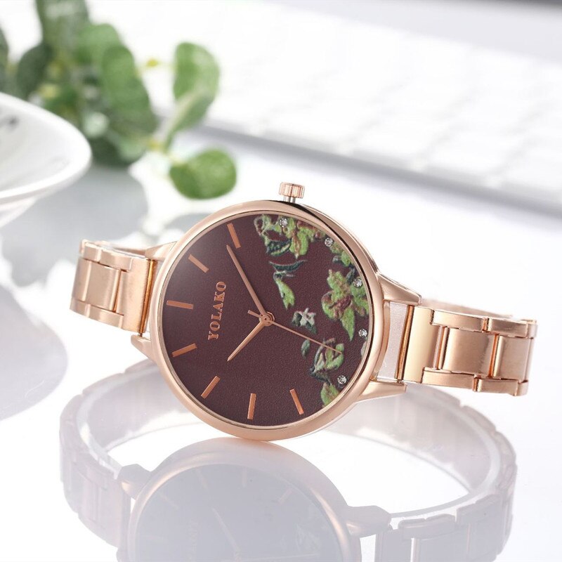 Montre Dame Printing Vrouwen Horloges Luxe Rose Gold Dames Pols Horloges Vrouwen Armband Horloge Voor Vrouwelijke Klok