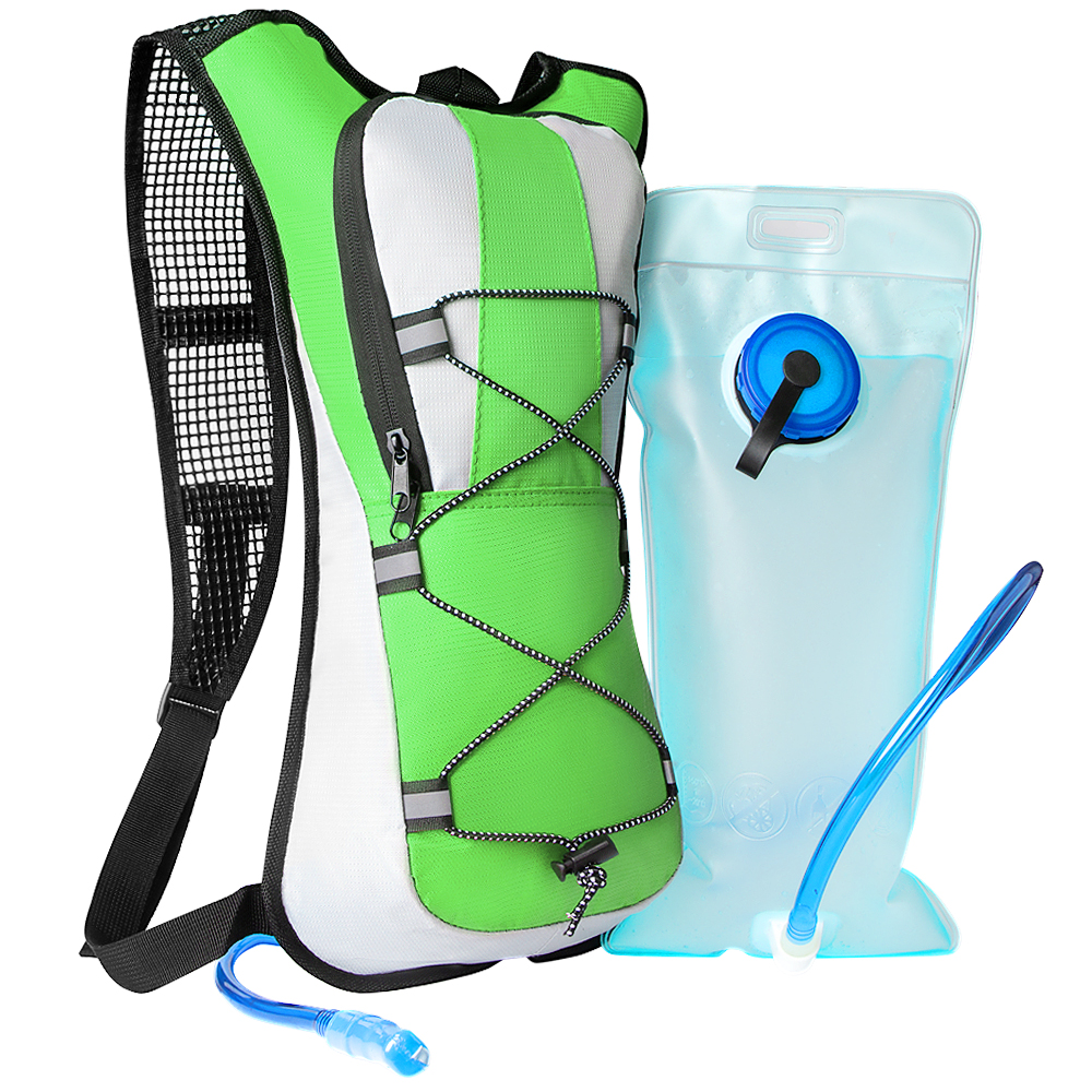Trinkrucksack Trinkrucksack mit 2 l Wasserblase, leichter isolierender Wasserrucksack zum Radfahren, Wandern, Laufen, Klettern: GRAUE FARBE