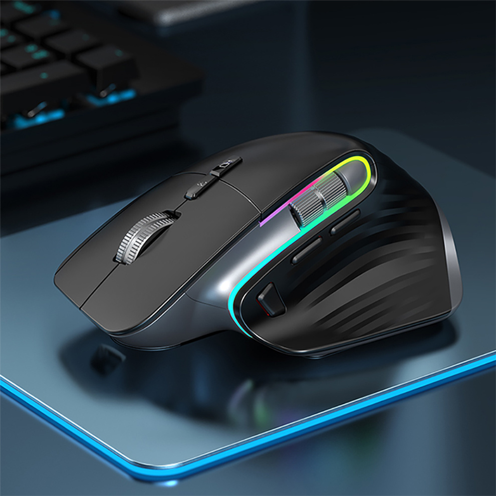 2.4G draadloze muis Bluetooth RGB oplaadbaar ergonomisch computermuizen voor computergamingkantoor
