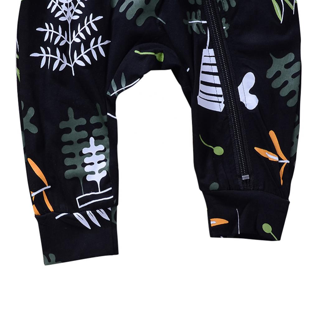 Verkoop 50% Mode Herfst Baby Meisjes Jongens Lange Mouwen Hooded Bladeren Romper Jumpsuit