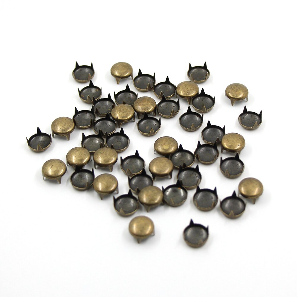 100Pcs Brons Metalen Spikes Punk Rock Klinknagel Voor Kleding Ronde Dome Klinknagels Voor Punk Lederen 6/7/ 8/9/10/12 Mm