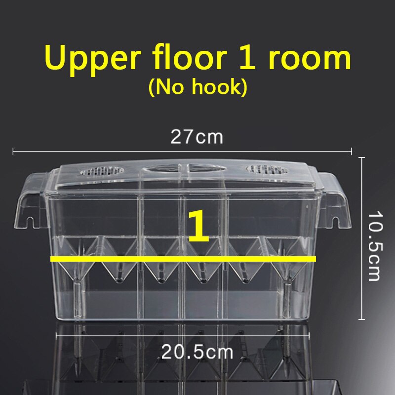 External Breeding Isolation Box Acrylic Aquarium desktop Breeding Box Double Layers Multifunction Removed Mother fish GuppyBetta: 1 ROOM