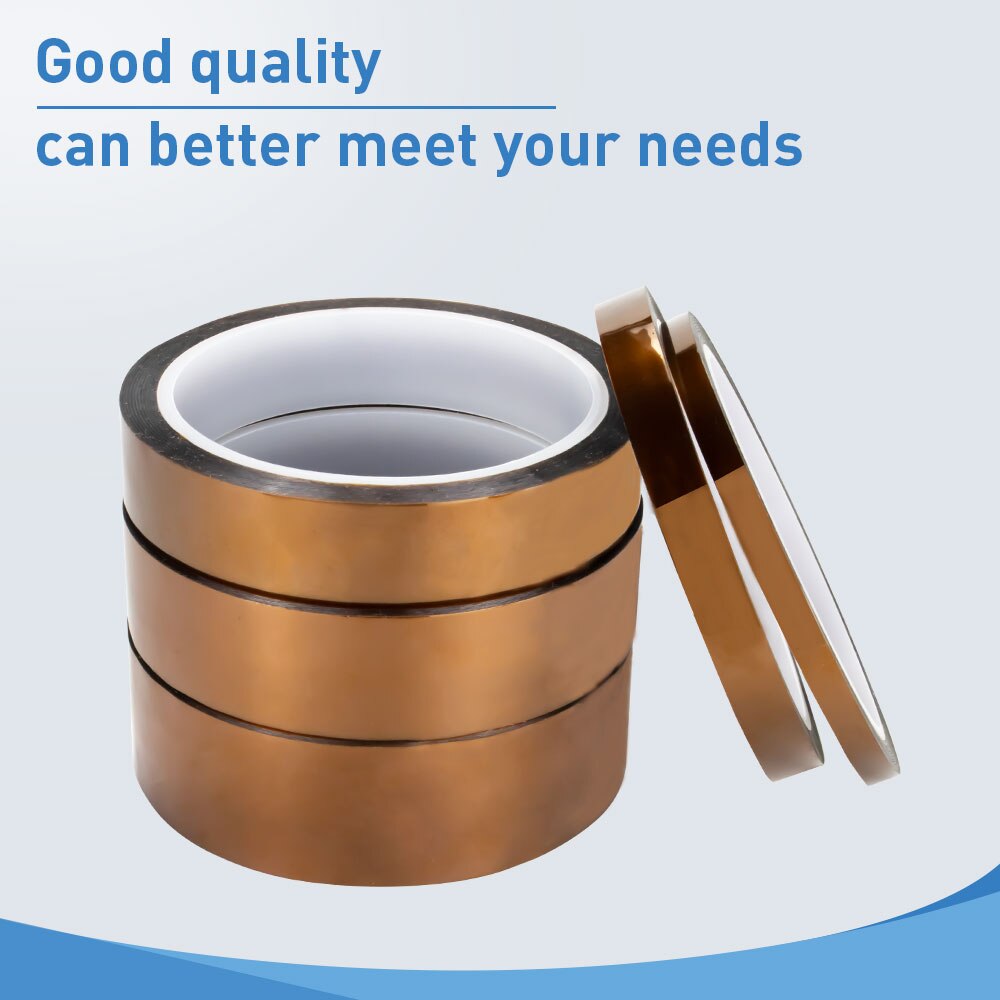 Labelwell 3 uds cinta Kapton 6mm 10mm 20mm 25mm 30mm cinta adhesiva de oro de poliimida para alta temperatura resistente al calor para la industria