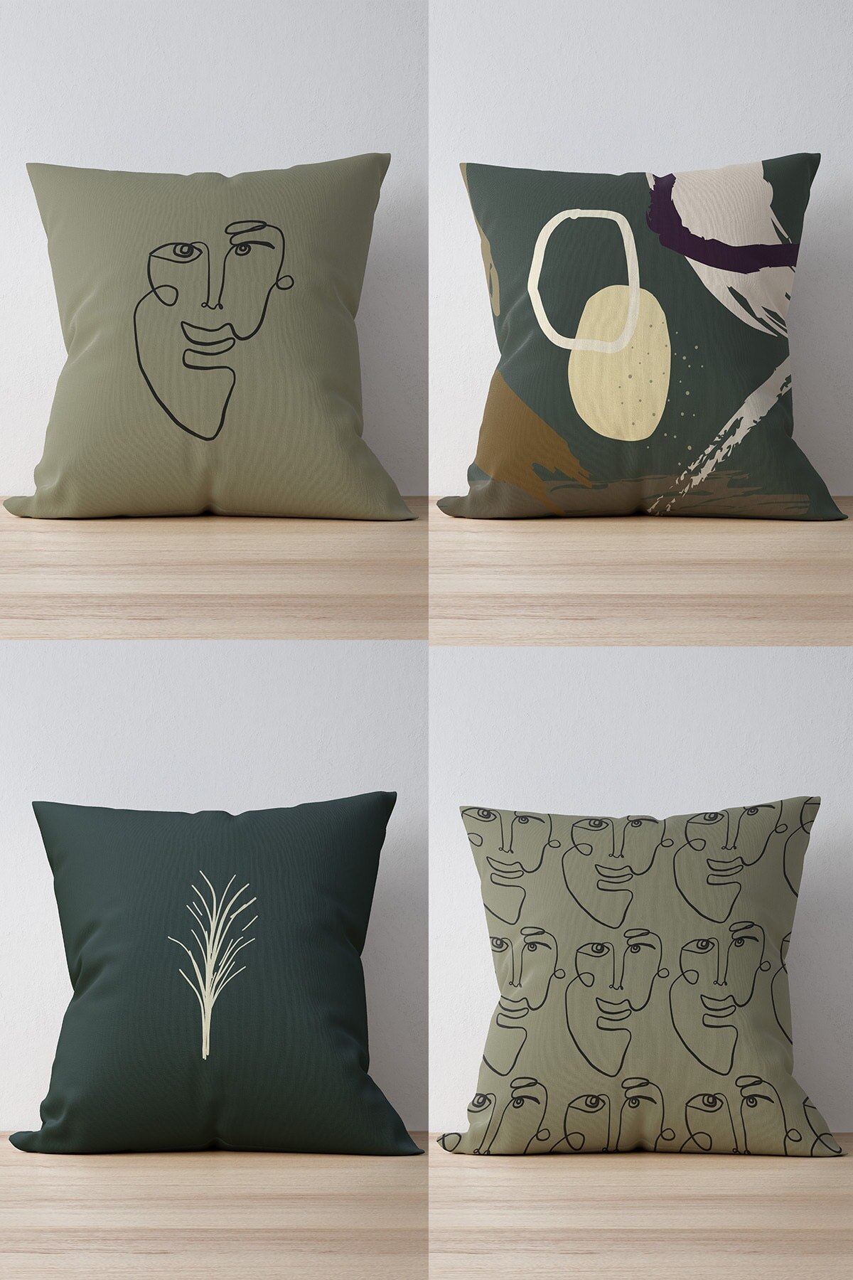 Funda decorativa con estampado de ambas caras, funda de almohada de ante, 4 Uds.