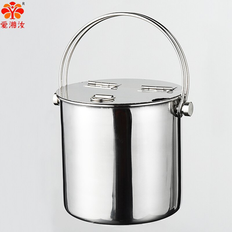 Thickened Stainless Steel Clamshell Sugar Buckets,With Lid Portable Ice Buckets,Milk Tea Shop Cold Drink,Wine Coolers Chillers