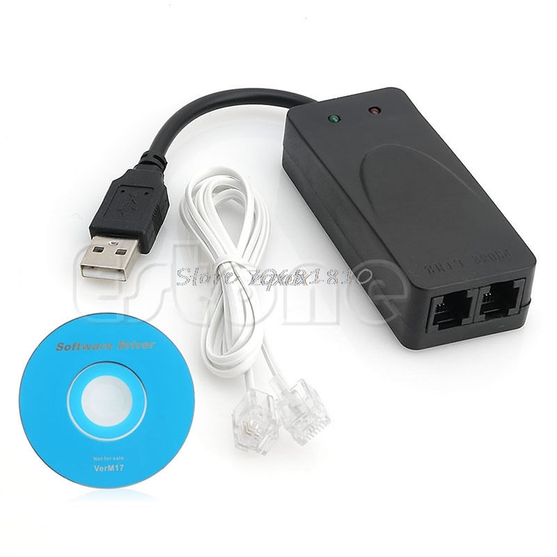 2 Dual RJ11 Poorten Usb 56K Externe Dial Up Voice Faxdata Modem Voor Windows 7 8 Rental &