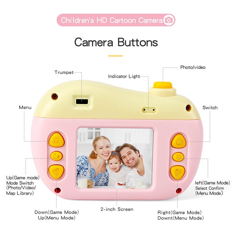 Childrens Camera 800W Pixels Oplaadbare Kinderen Digitale Mini Cam Camera 'S Verjaardagsfeestje YH-17