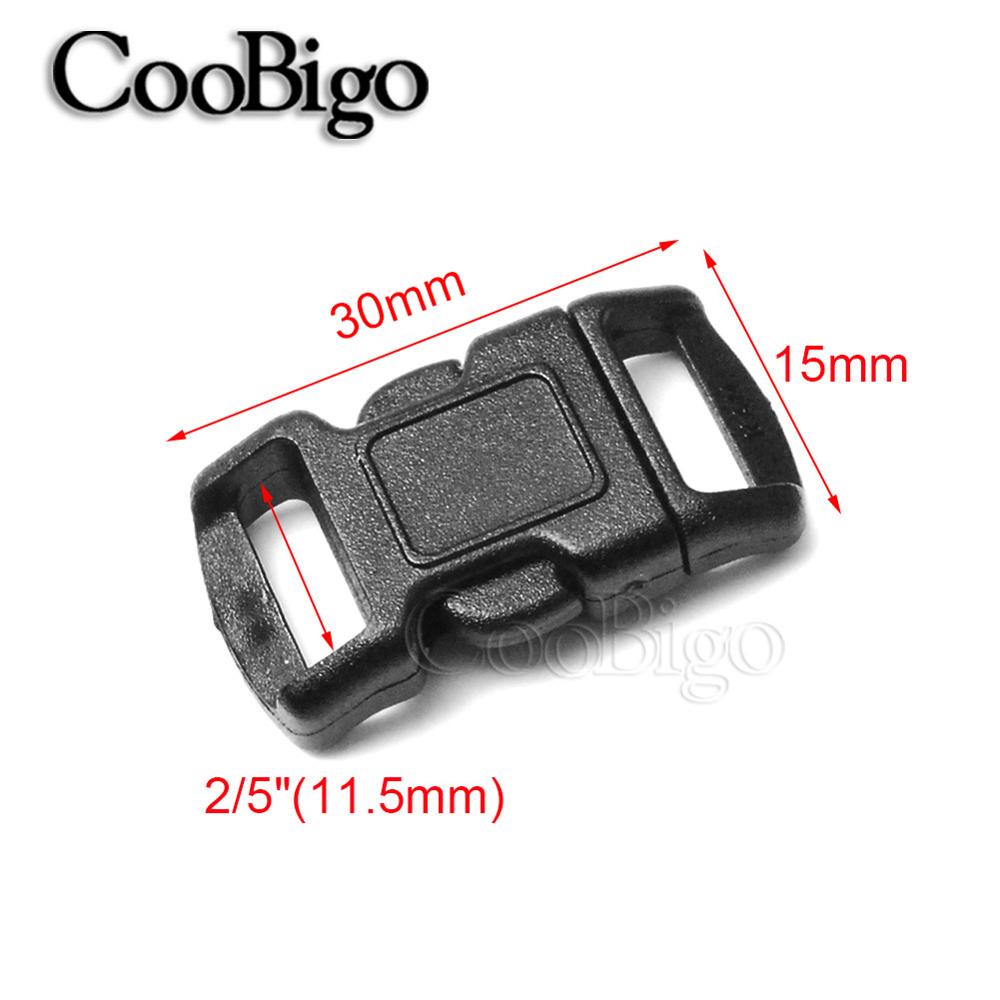 Hebilla de Liberación lateral para Collar de perro, accesorio de plástico curvado, pulsera Paracord, bolsa de mochila, piezas de 10-26mm, 5 uds.: 11.5mm