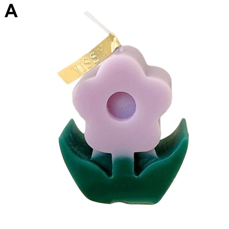 Blume Duftende Wachs Kerze Koreanische Heimat Dekoration Blume Ornament Duft Dekorationen Blümchen Leuchter Kerzen Handgemachte P3g6: Violett