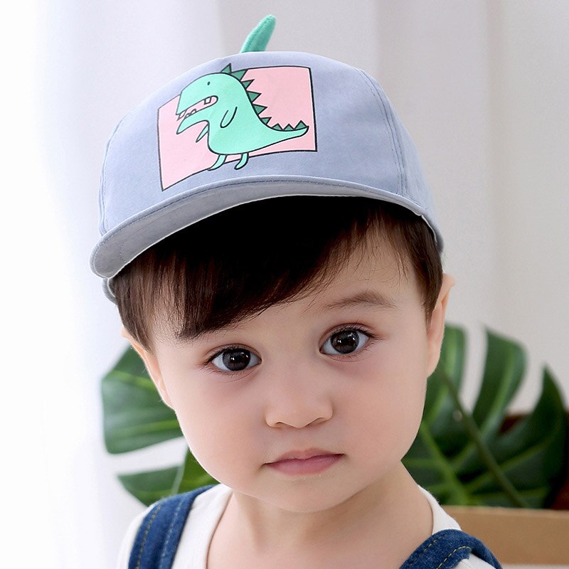 Lente Zomer Baby Hoed Cartoon Dinosaurus Kids Jongens Baseball Cap Ongedwongen Outdoor Kinderen Snapback Hoed: blue  style 1