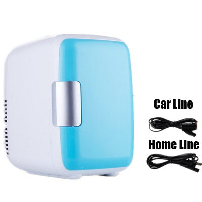 Duplo-uso 4l casa uso do carro frigoríficos ultra silencioso carro de baixo nível de ruído mini frigoríficos freezer refrigeração caixa de aquecimento refrigerador legal: blue / EU