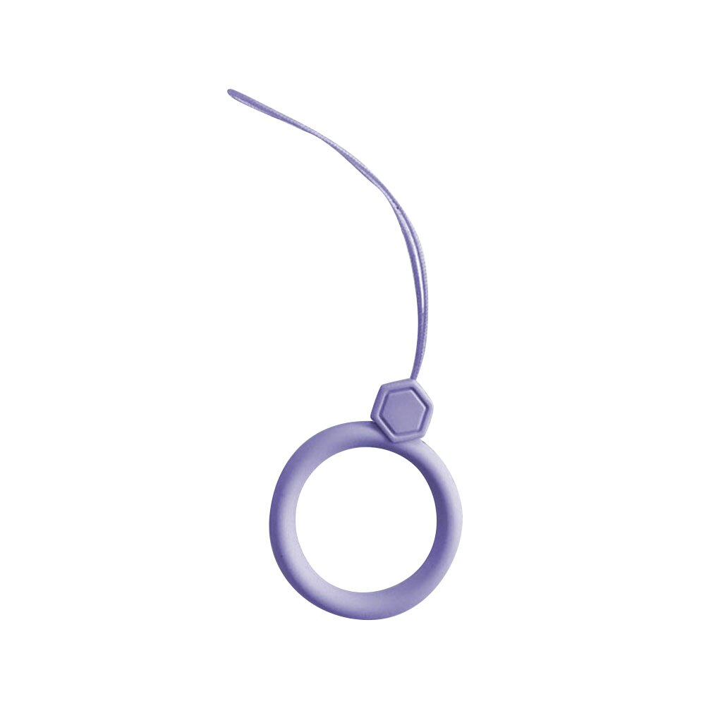Universal Mobile Phone Lanyard Strap Anti-lost Silicone Ring Lanyard Strap Holder for Mobile Phone Straps Finger Ring Lanyard: Purple