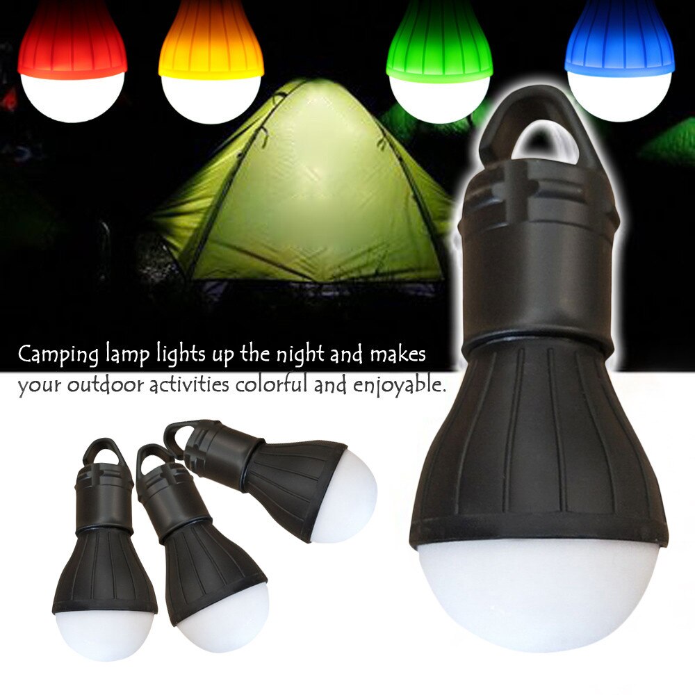 LED Camping Lamp Outdoor Emergency Lamp LED Camping Hik Tent Fishing Lantern Hanging Hook Flashlight Light Black 2.26