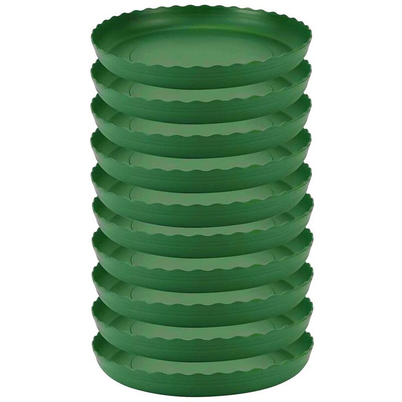 Plant Schotel 10Pc Grote-Plastic Plant Lekbak Voor Indoor Outdoor Planten-Ronde Groene 10Inch Bloem plant Lade: Default Title