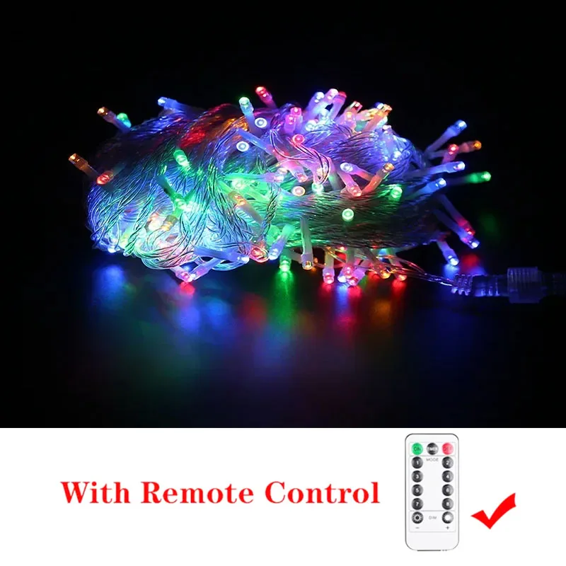 LED String Fairy Lights 1.5M-100M Chain Outdoor Garland Waterproof 220V/Battery/USB for Wedding Party Tree Christmas Decoration: RGB / Z