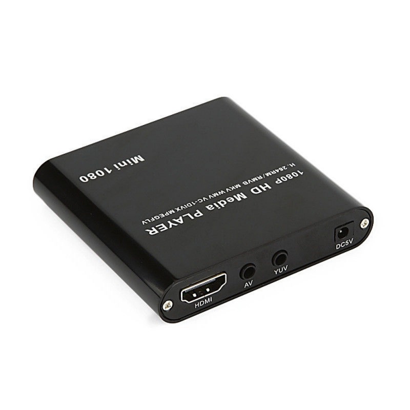 Mini lecteur multimédia HDD 1080 P HDMI AV USB hôte Full HD avec lecteur de carte SD MMC prise en charge H.264 MKV AVI RM RMVB DIVX USB MPEG JPEG
