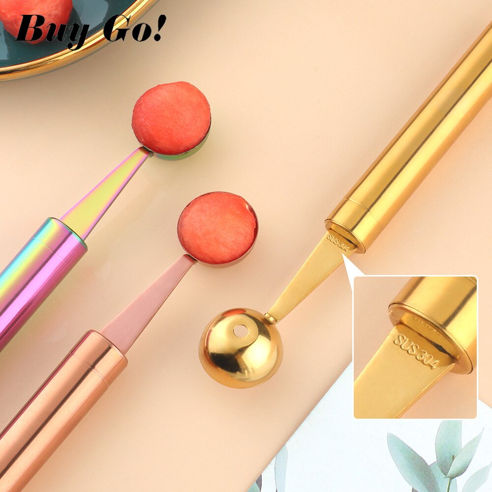 Multi-purpose Stainless Steel Watermelon Slicer Digger Fruit Spoon Ice Cream Sorbet Ballers Scoop Cooking Tool Kitchen Gadgets