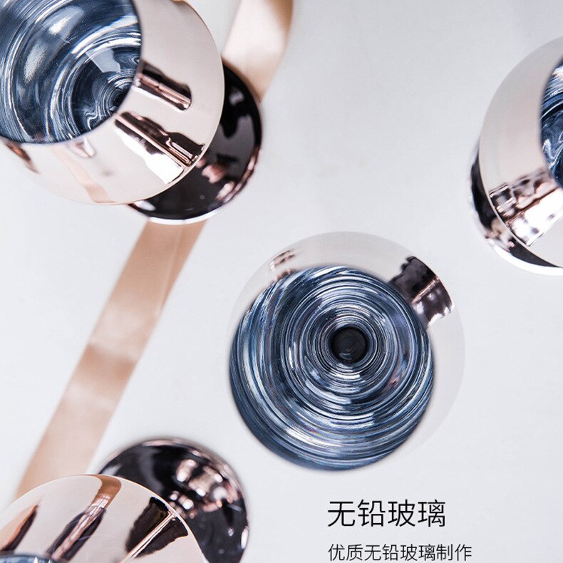 350Ml Roze Rose Gold Plating Loodvrij Glas Rode Wijn Glas Champagne Glasdrinkbeker Woondecoratie