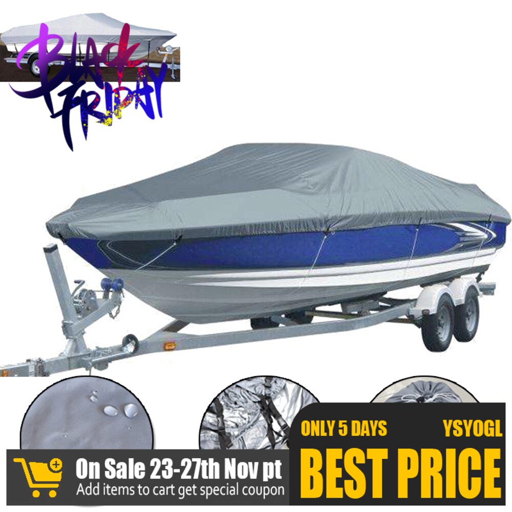 11-22ft trailer 210d båt täcka vattentät fiske ski v-skrovet sunproof uv protector motorbåt förtöjning lock