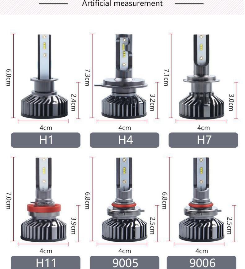 12v h4 h8 h9 h1 h11 9005 hb3 hb4 9006 led pære mini  h7 led canbus auto bil forlygte forlygte forlygte 12000lm 100w med zes perler