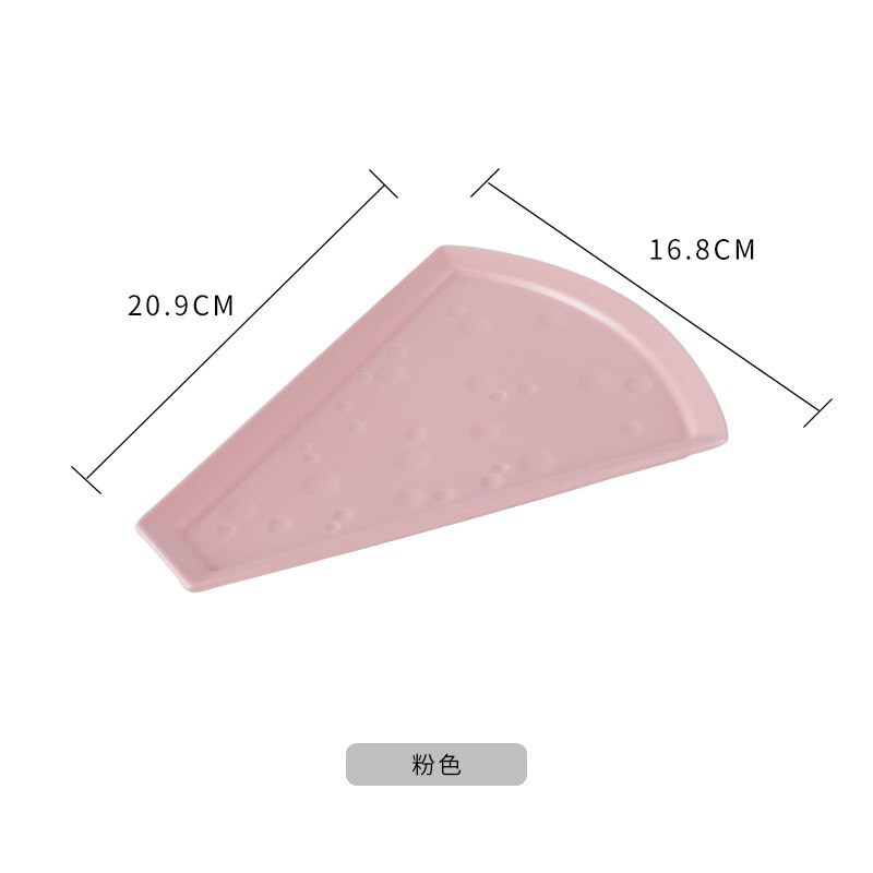 Pizza Shape ceramic grid fruit plate snack plate serving platter small dish tray Home desktop dried fruit snack tray: Pink
