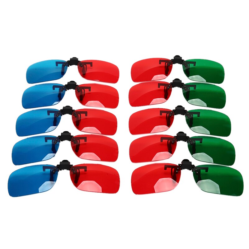 3D Glasses - Red & Cyan - Fits Over Most Prescription Glasses for Movies, Gaming, TV