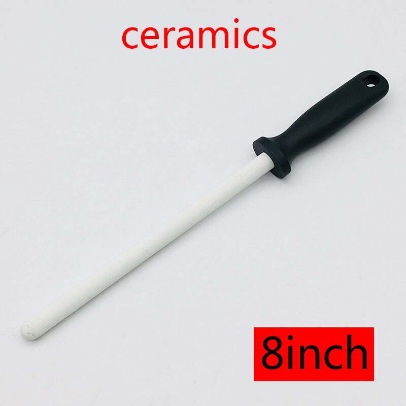 6"/8"/10"/12" Knife Sharpener Sharpening Ceramic Rod ABS Handle Honing Knife Sharpener for Knives Sharpening Steel Musat: 8 inch-A