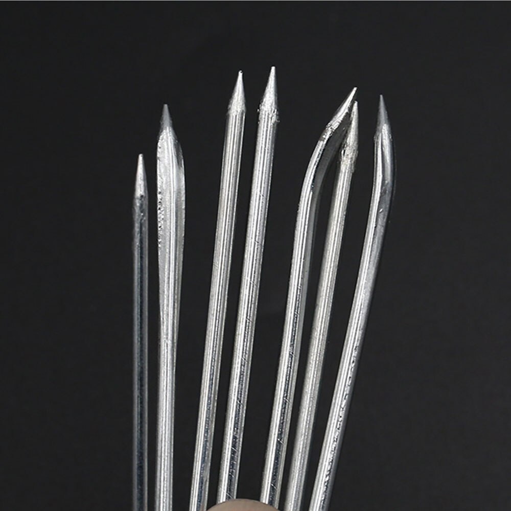 Agujas de ojos grandes para costura de cuero, herramienta curva de cuerda, para coser a mano, 2 unidades