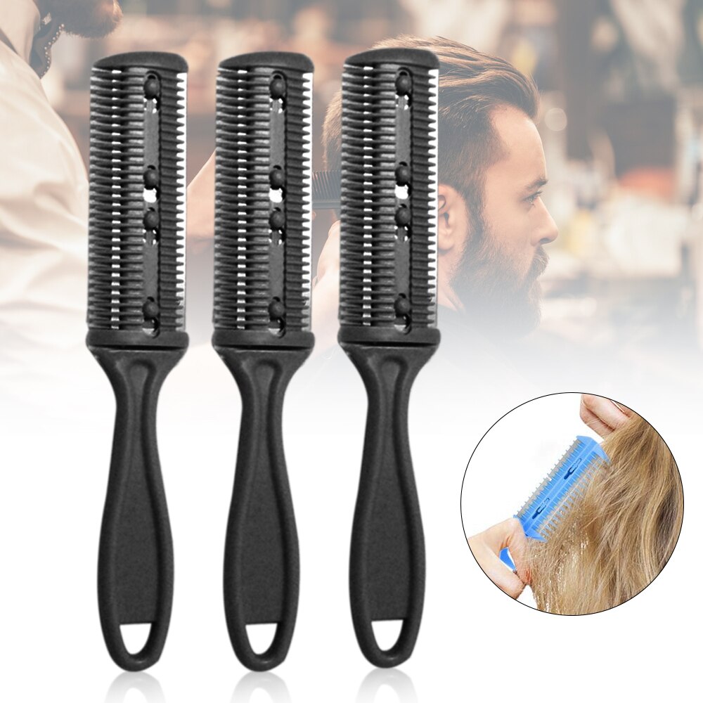 3Pcs Razor Comb Hair Cutter Comb Cutting Scissors Hair Thinning Comb Slim Haircuts Cutting Tool Razor Comb