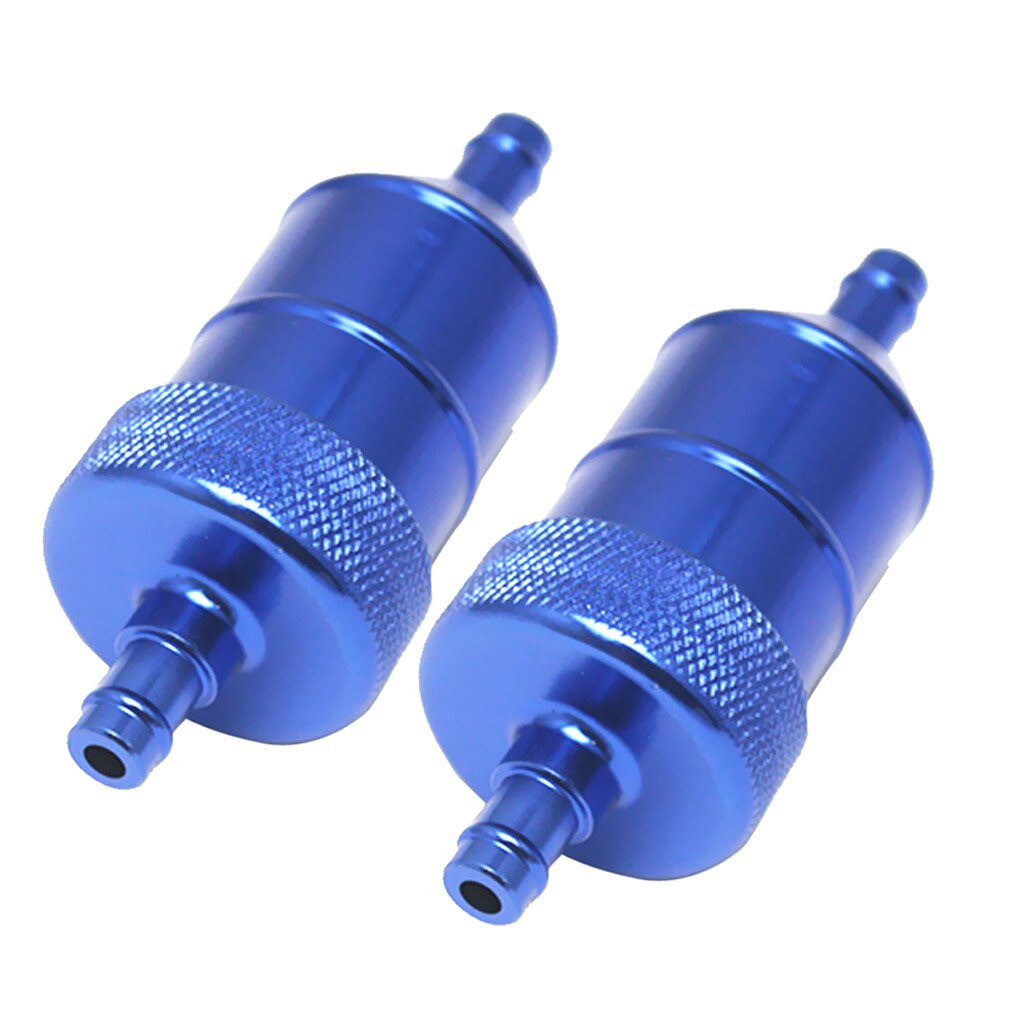 5/16" 40Micron Aluminum High Flow Fuel Inline Petrol Filter Car Truck Bluex2
