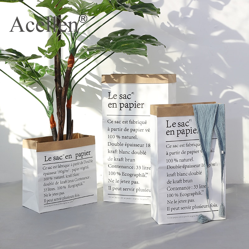 Europe Style Multi Painting Kraft Paper Floor Plant Bonsai Flower Home Decorative Paper Vase Home Storage Decor Accessories