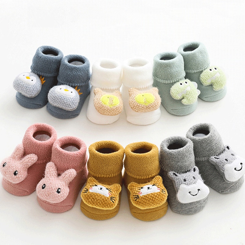 Karikatur Tiere Neugeborenen Baby Socken Winter Warme Baby Jungen Mädchen Socken Anti Unterhose Kleinkind Kleinkind Boden Socken Für freundlicher