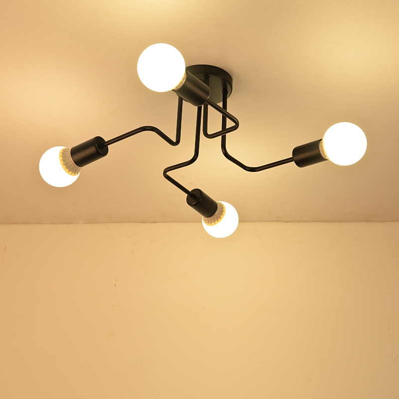 Meerdere Staaf Smeedijzeren Plafond Verlichting Nordic Vintage Industriële Loft Plafond Lampen Voor Thuis Verlichtingsarmaturen