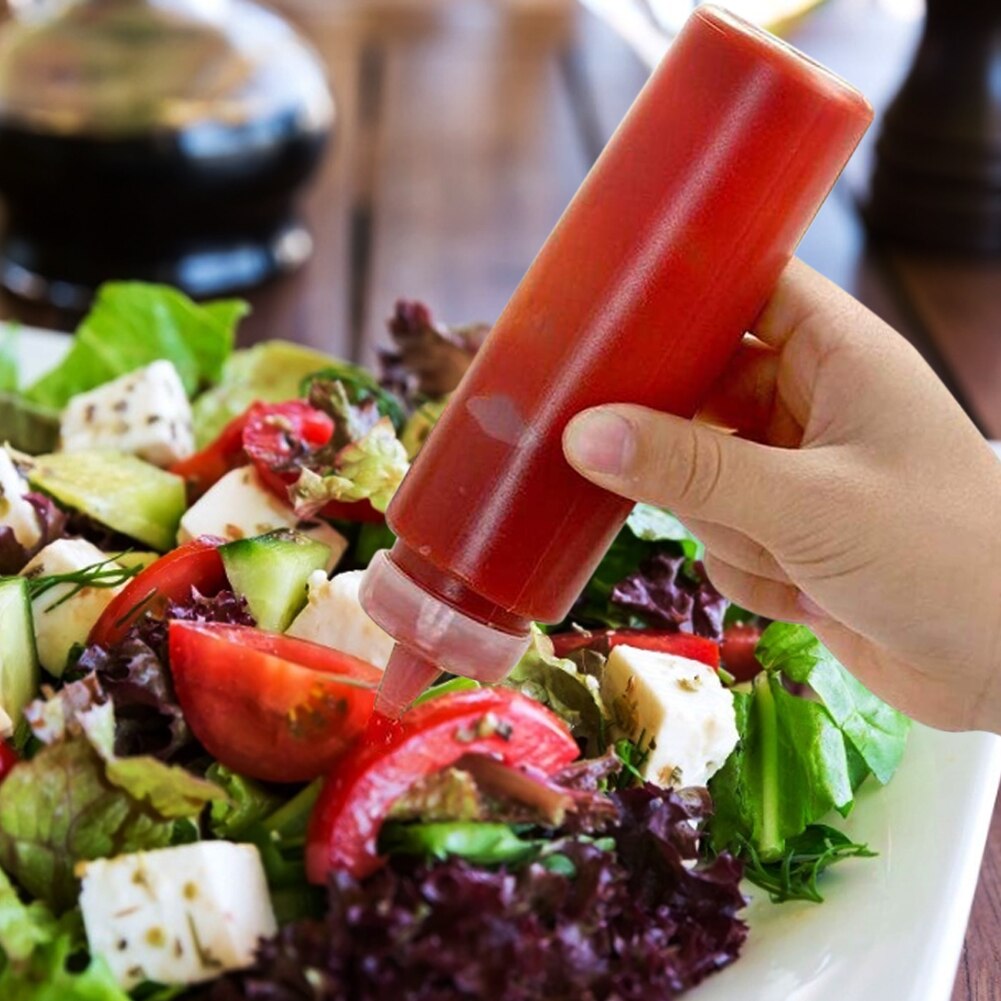 4 st plastflaska med nålnäsa med skala klämflaska med läckagesäker kork sås sallad klämbar flaska