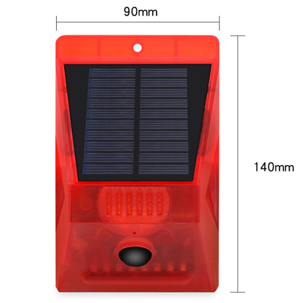 Solar Alarm Motion Sensor Alarm Met Afstandsbediening Sound Flash Waterdichte Waarschuwing Strobe Outdoor Security Sirene Systeem