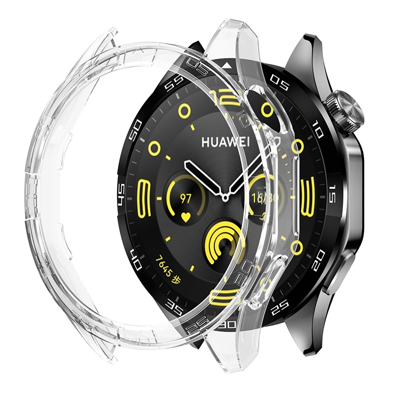hoesje voor Huawei Watch GT 4 46 mm beschermhoes PC harde bumper voor heren dames GT4 accessoires (geen schermbeschermerglas): WIT
