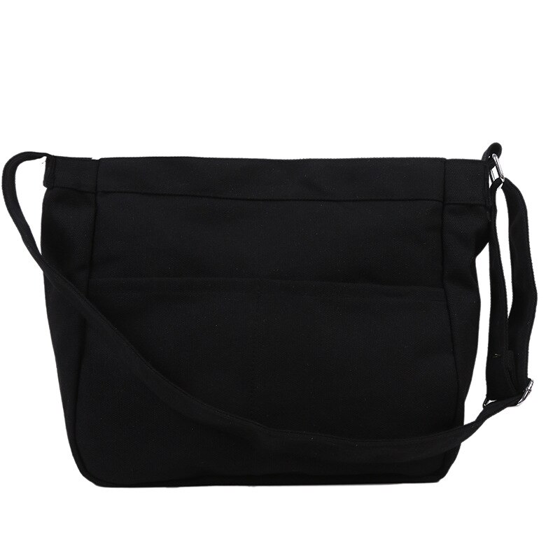 Sacs à bandoulière en toile pour femmes, sacoche coréenne en tissu de coton, grande capacité, pour l'école, 2022: Black