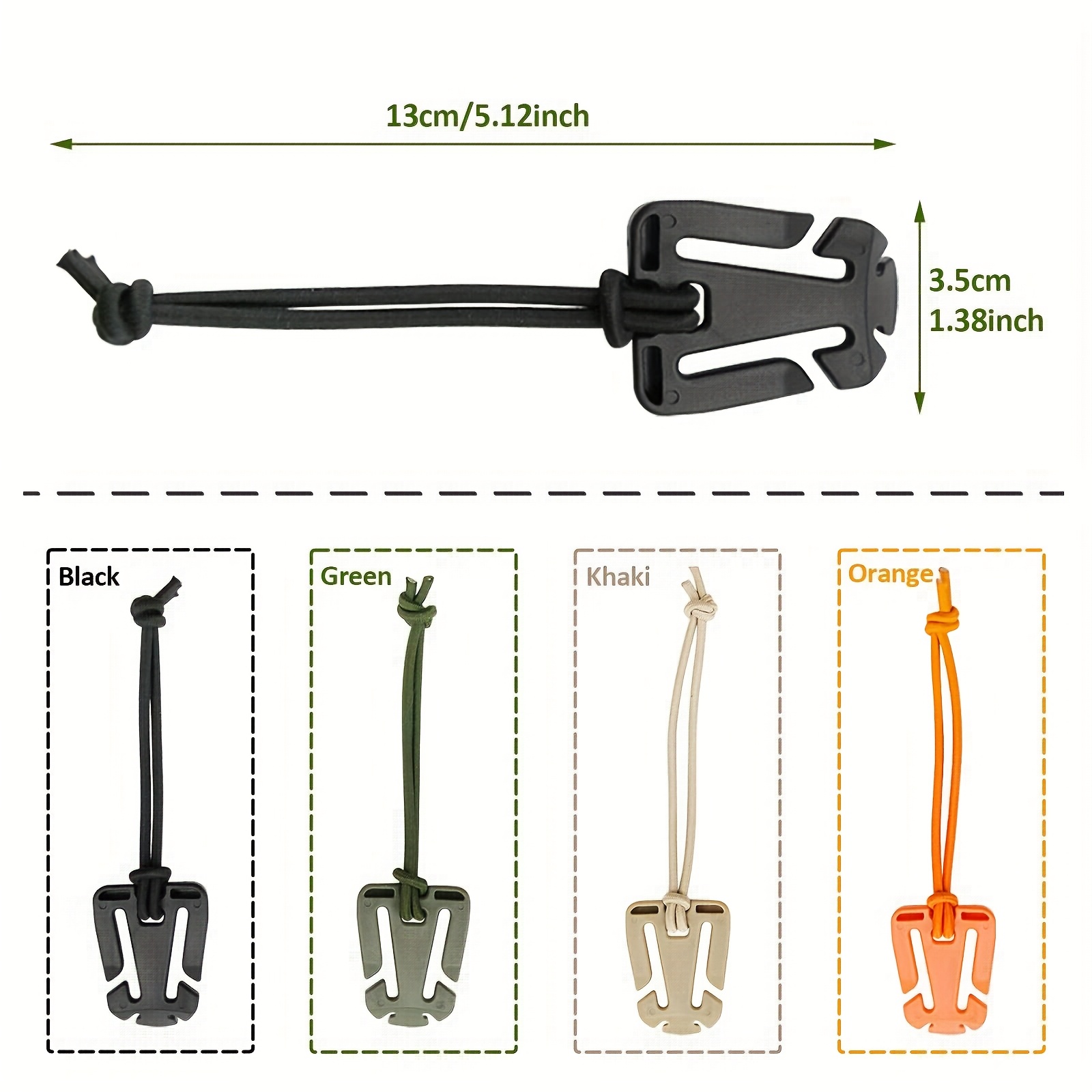Moschettoni per zaino con cordino elastico – Ganci durevoli compatibili con MOLLE per organizzare attrezzi da campeggio e accessori