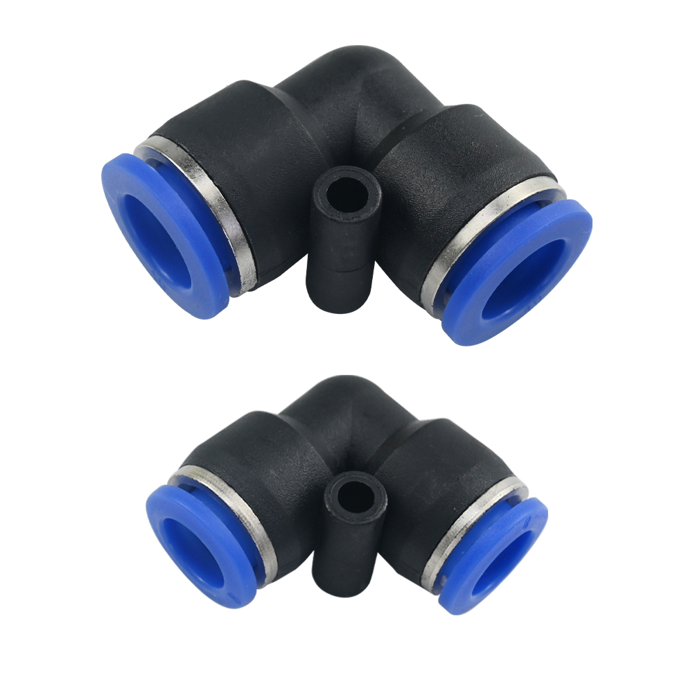 Złączki pneumatyczne 6mm/8mm/10mm/12mm serii PV 4 6 8 10 12MM OD L Typ rurki o szybkości przepływu Plastikowe szybkozłączki kolankowe powietrza